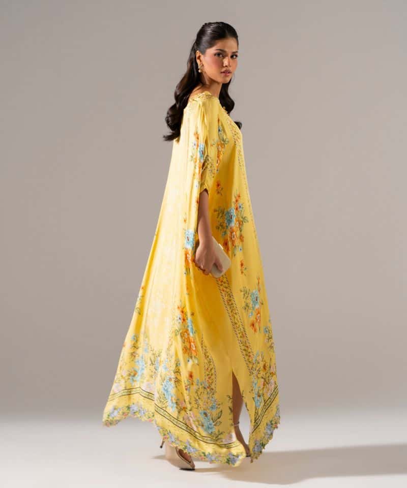 Printed Charmeuse Kaftan - alternate view