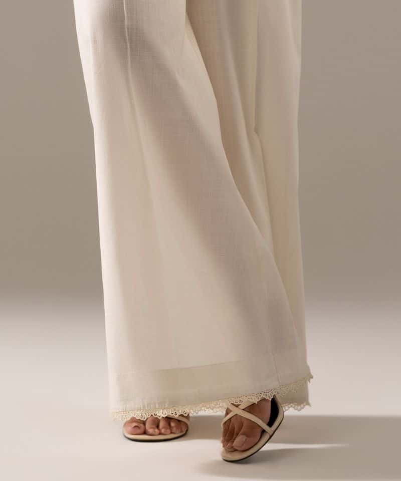 Solid Crosshatch Flared Pants