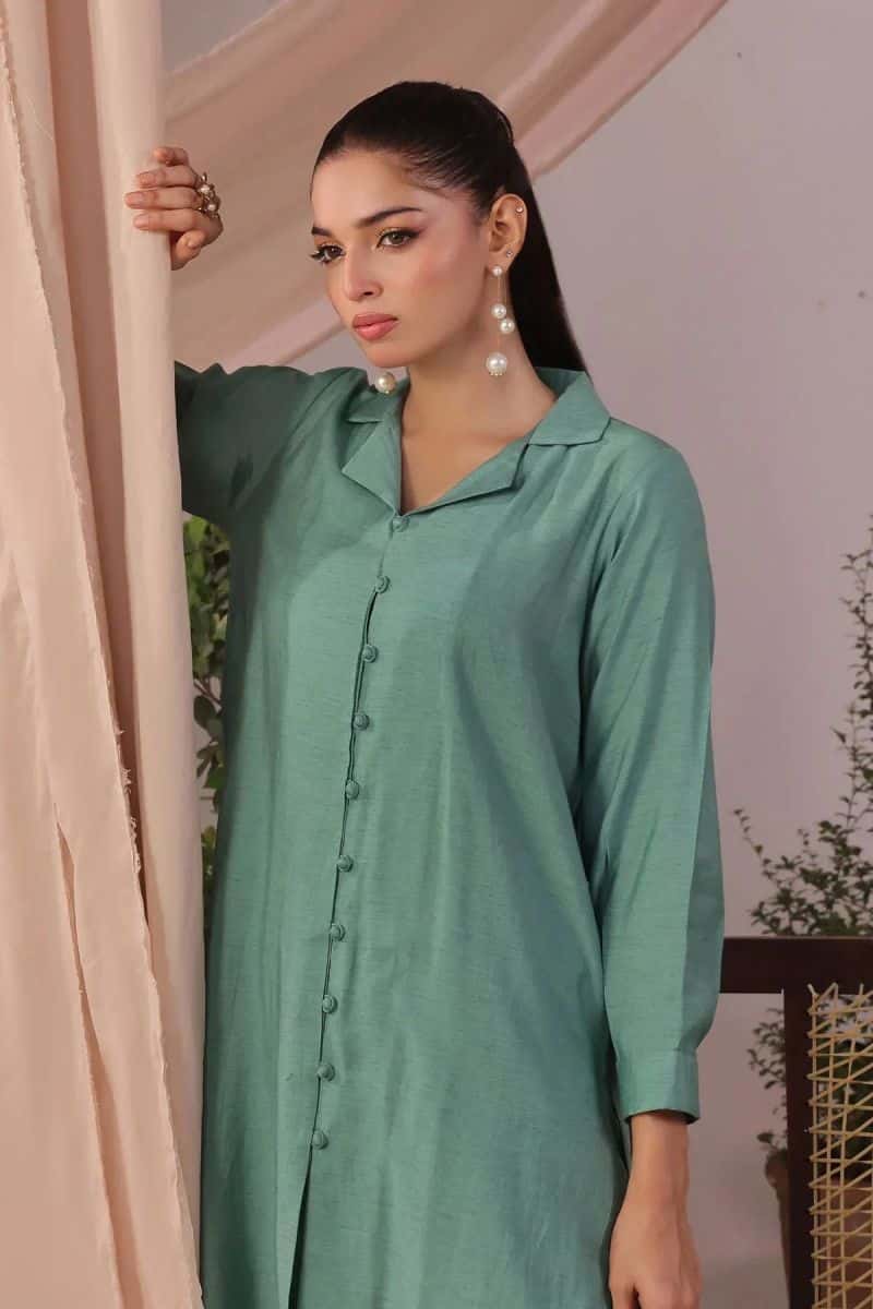 Slub Cotton Womens 2 Pc Suit - alternate view