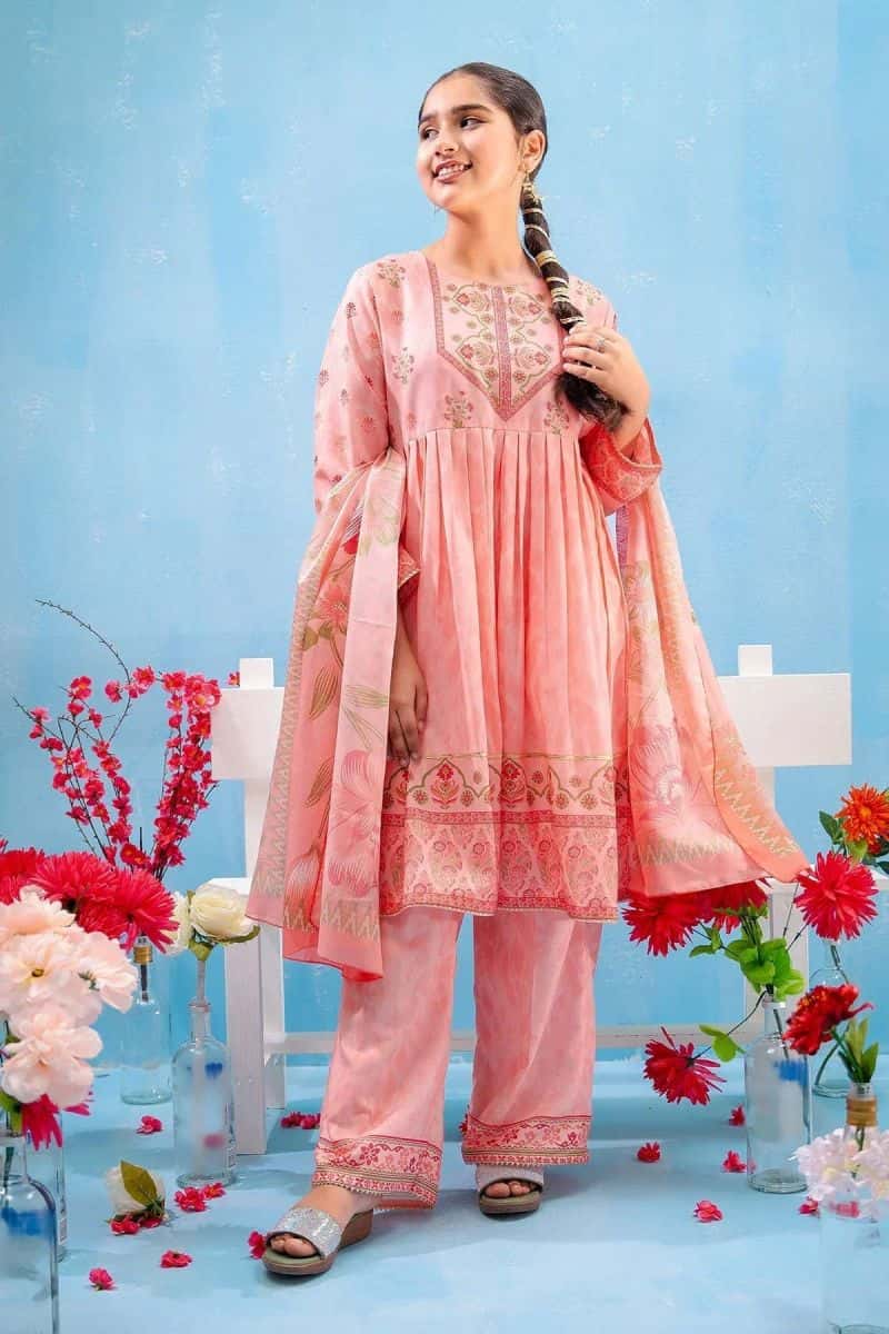 Poly Lawn Digital Printed 3 Pc Suit - alternate view
