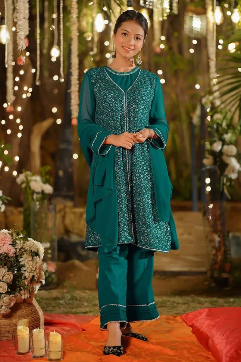 Chiffon Embroidered 3 Pc Suit