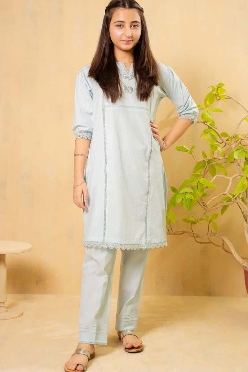 Chambray Cotton 2 Pc Suit
