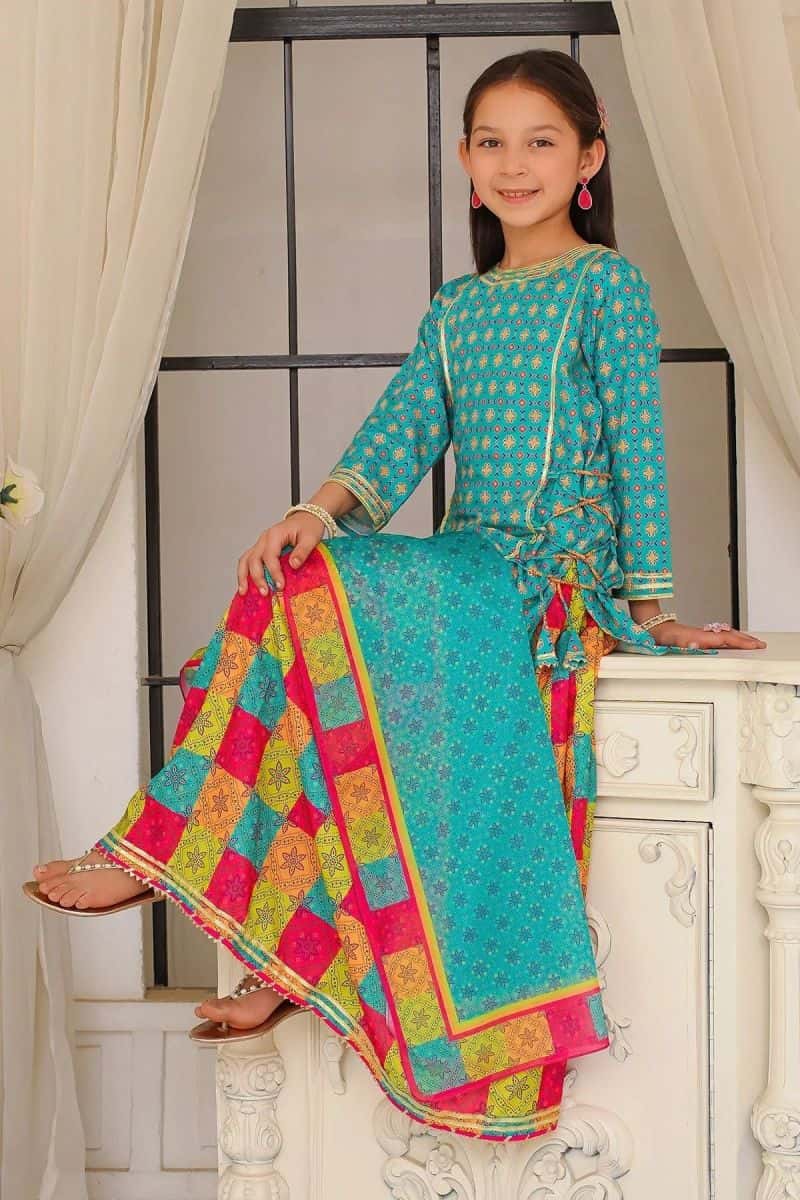 Poly Lawn Digital Printed 3 Pc Suit - alternate view