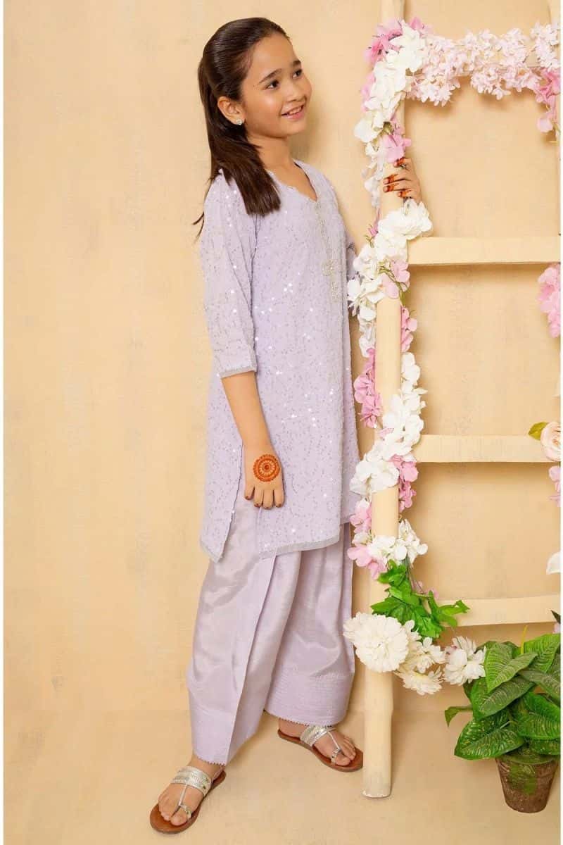 Sequence Embroidered Net 3 Pc Suit - alternate view