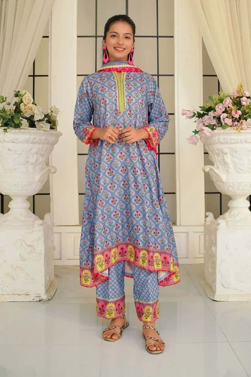 Poly Lawn Digital Printed 3 Pc Suit