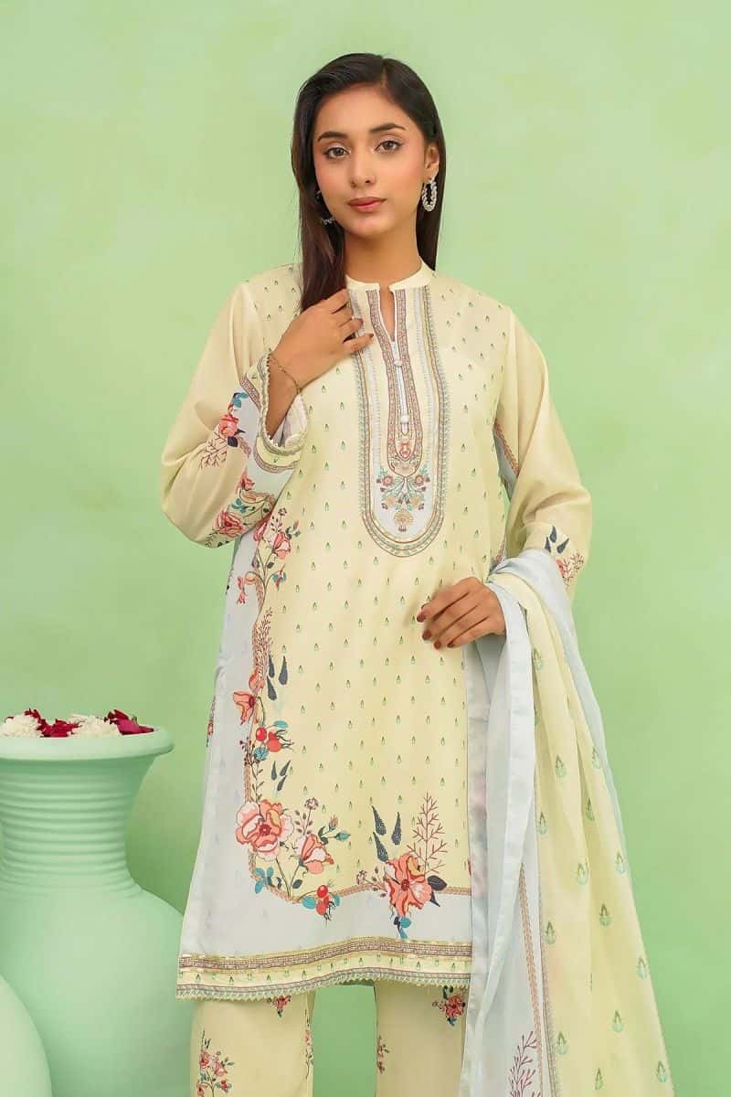 Womens Poly Lawn Digital Printed 3 Pc Suit - alternate view