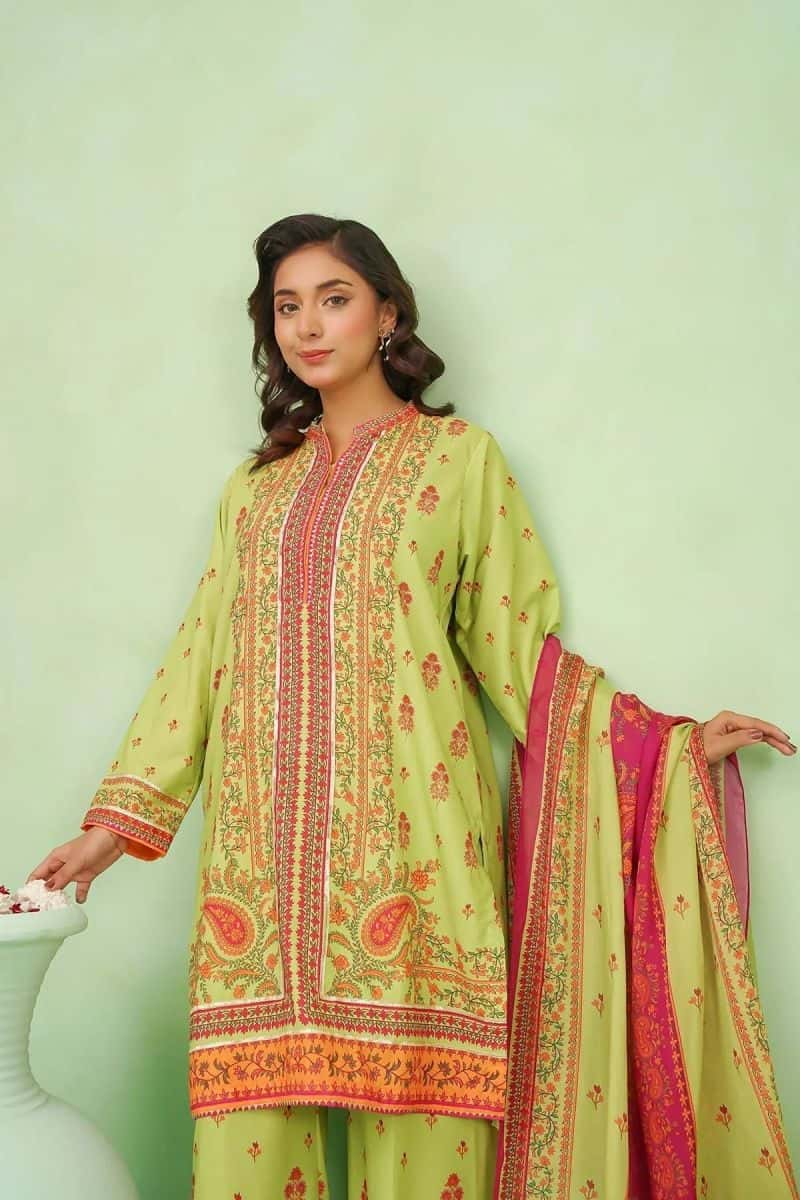 Womens Poly Lawn Digital Printed 3 Pc Suit - alternate view