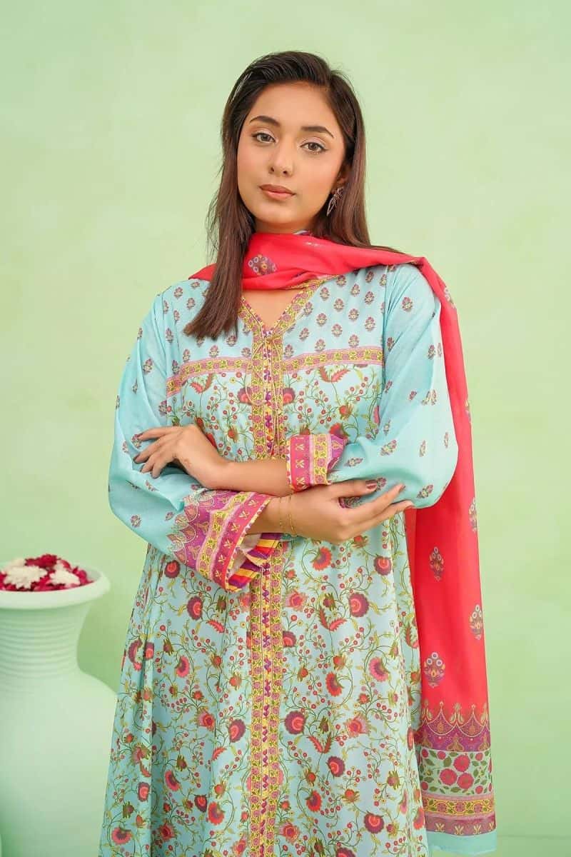 Womens Poly Lawn Digital Printed 3 Pc Suit - alternate view