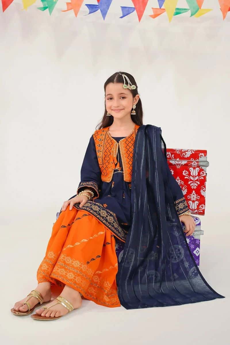 Raw Silk Printed 3 Pc Suit - alternate view