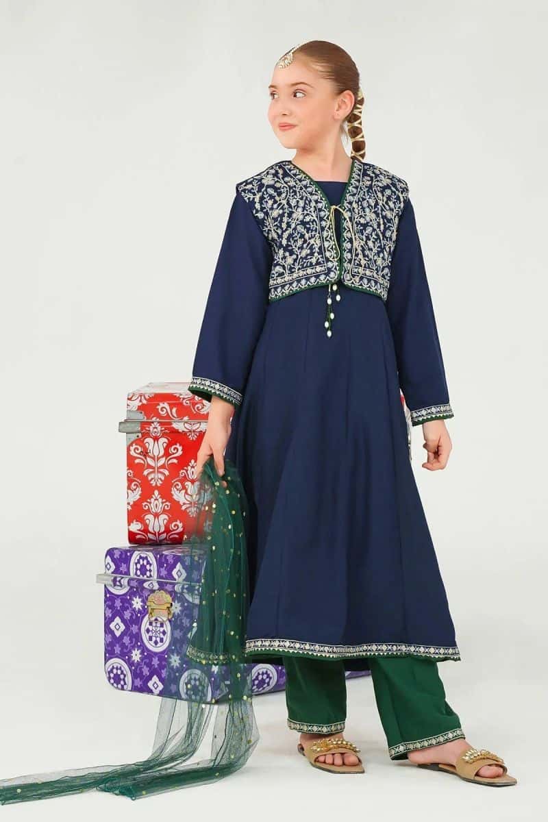 Raw Silk Embroidered 3 Pc Suit