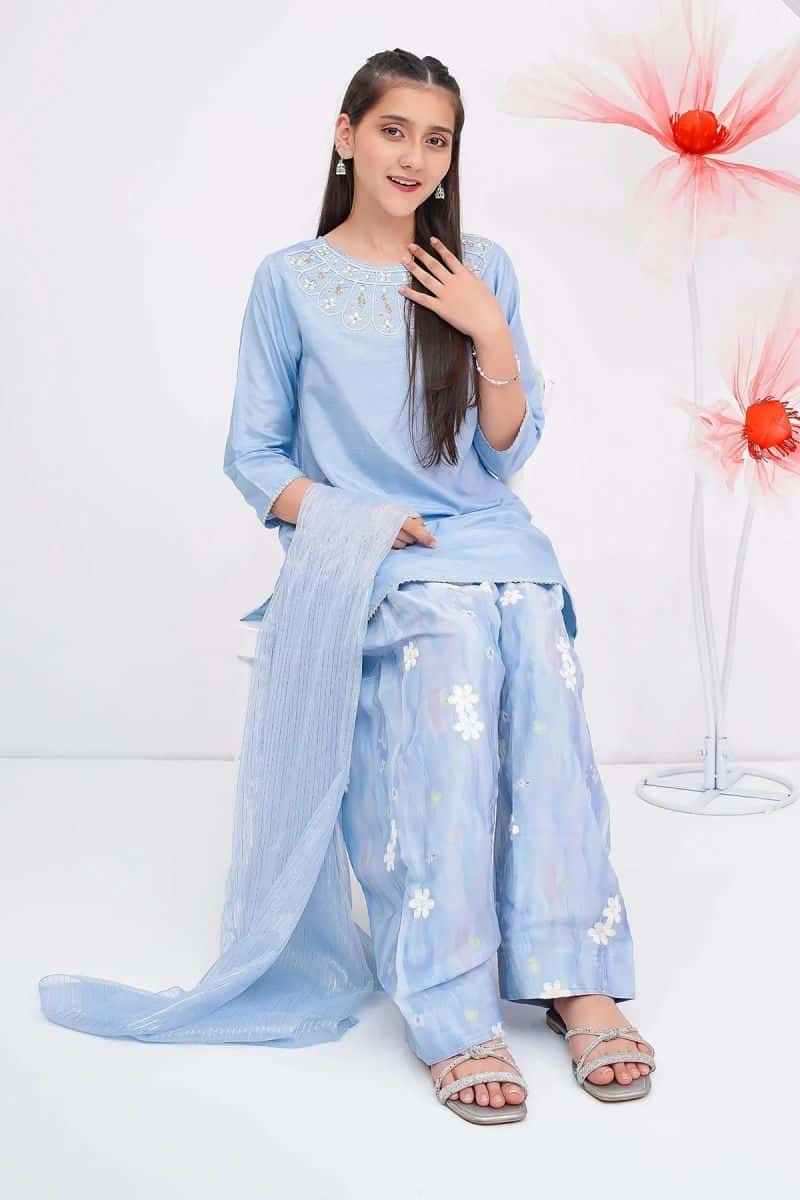 Cotton Silk Hand Adda Work 3 Pc Suit - alternate view