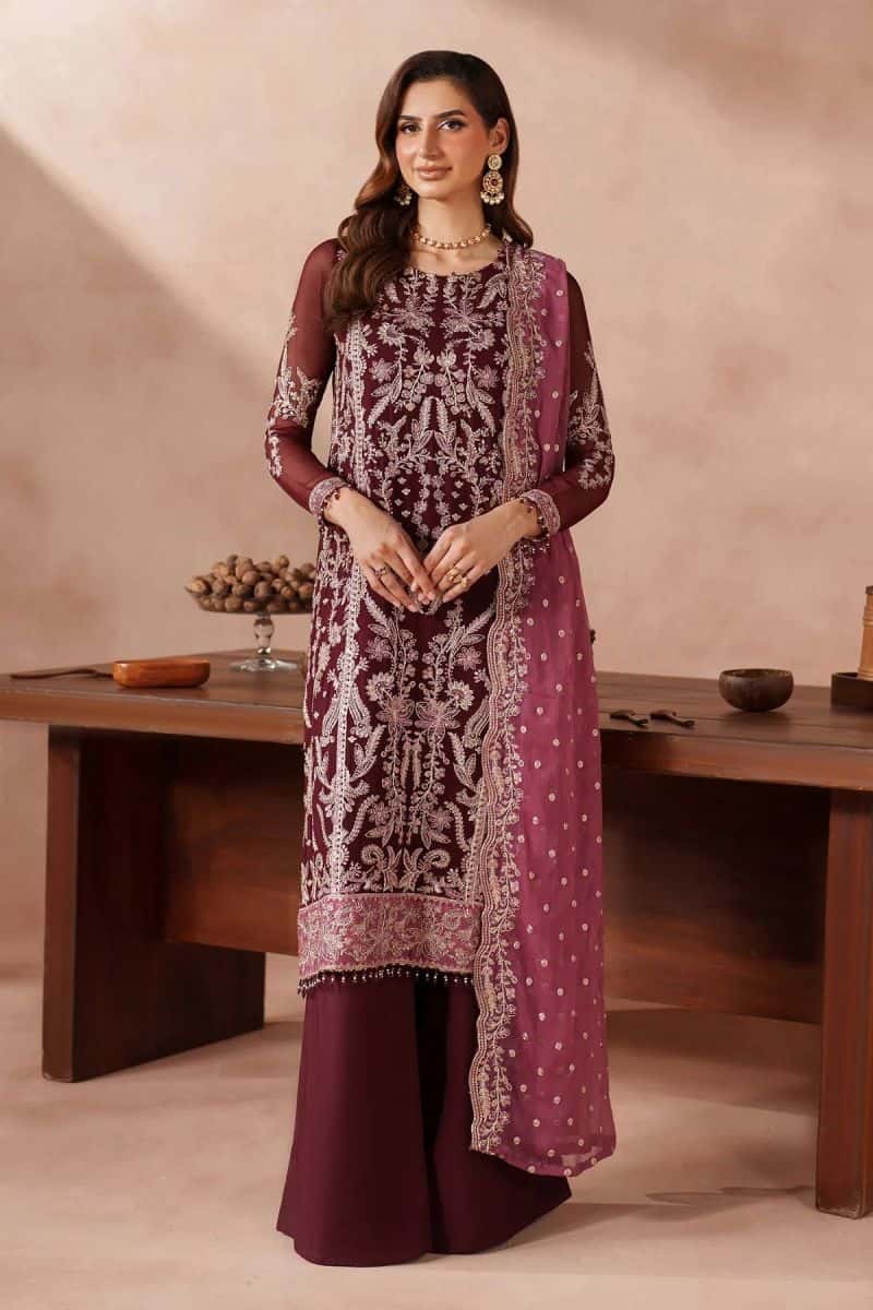 Embroidered Raw Silk Unstitched Suit (MUF-02)
