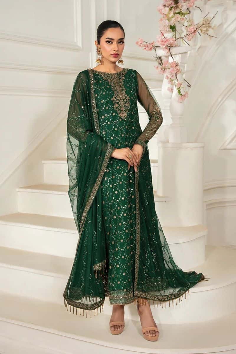 Embroidered Raw Silk Unstitched Suit (ZNAF-03)