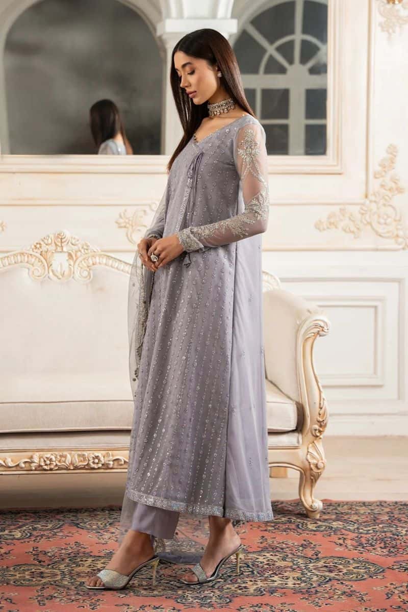 Embroidered Raw Silk Unstitched Suit (ZNAF-01) - alternate view