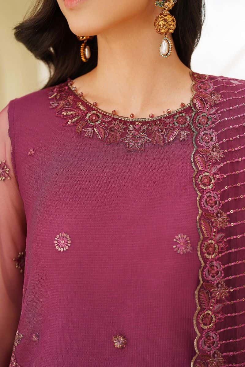 Embroidered Raw Silk Unstitched Suit - alternate view