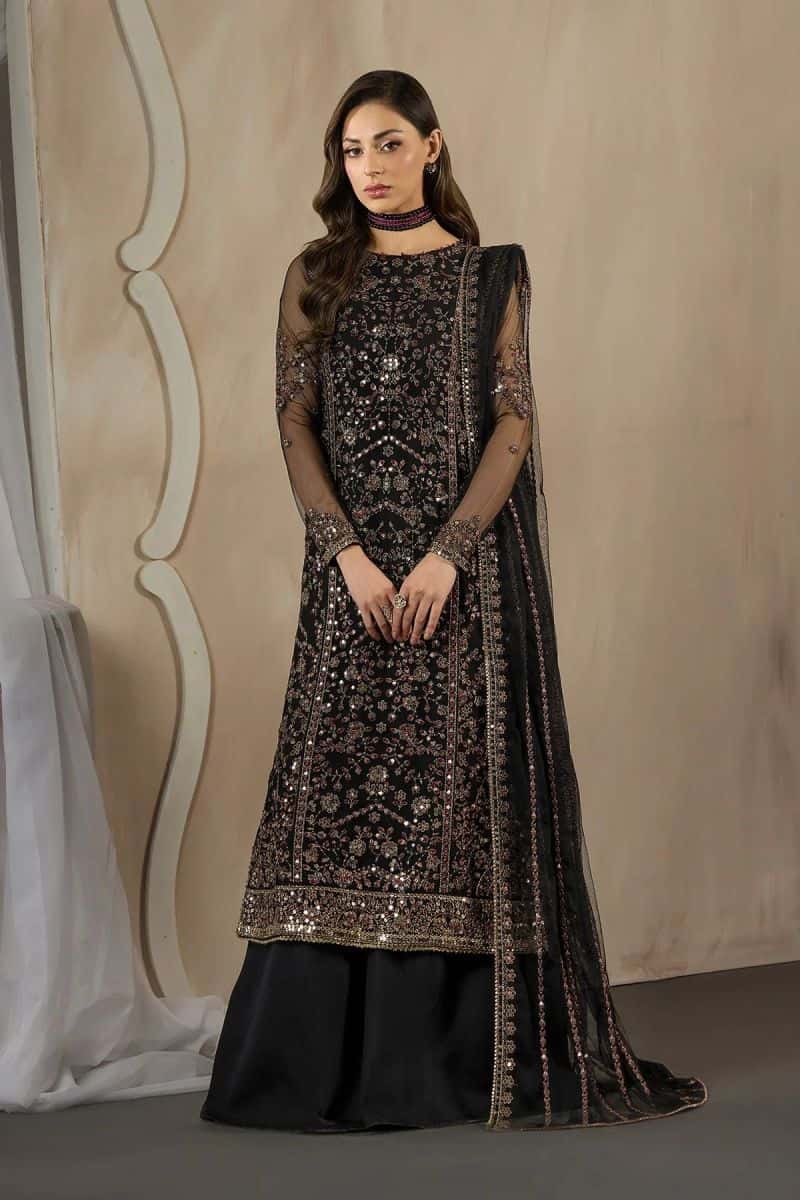 Embroidered Raw Silk Unstitched Suit (DK-03) - alternate view