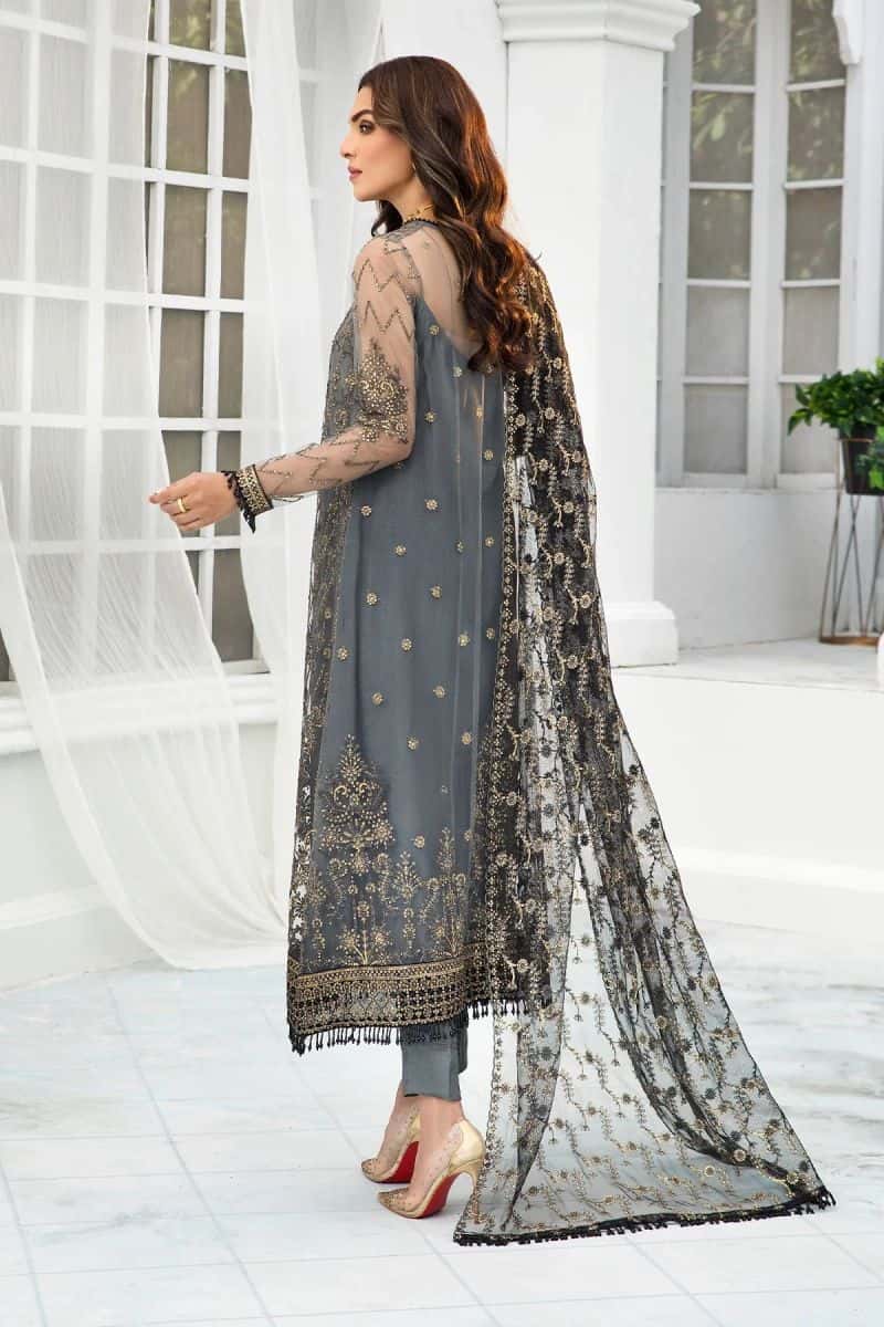 Embroidered Raw Silk Unstitched Suit (ZDL-03) - alternate view