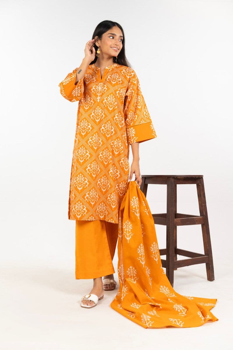 Mustard Printed Irish 3 Piece Dupatta