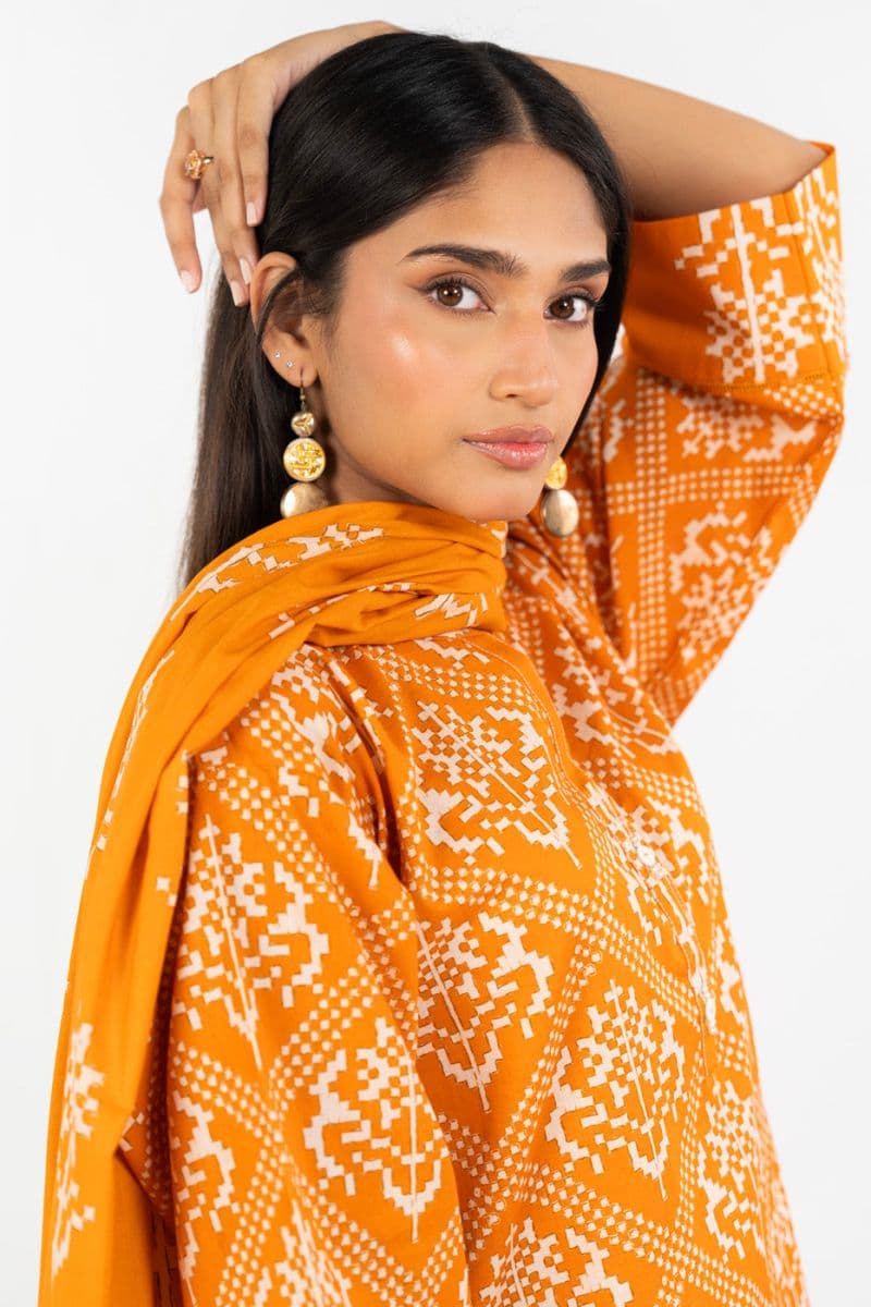 Mustard Printed Irish 3 Piece Dupatta