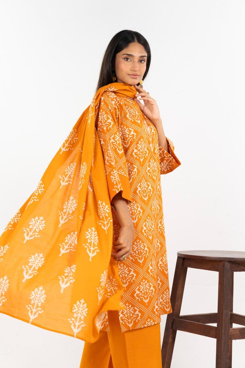 Mustard Printed Irish 3 Piece Dupatta