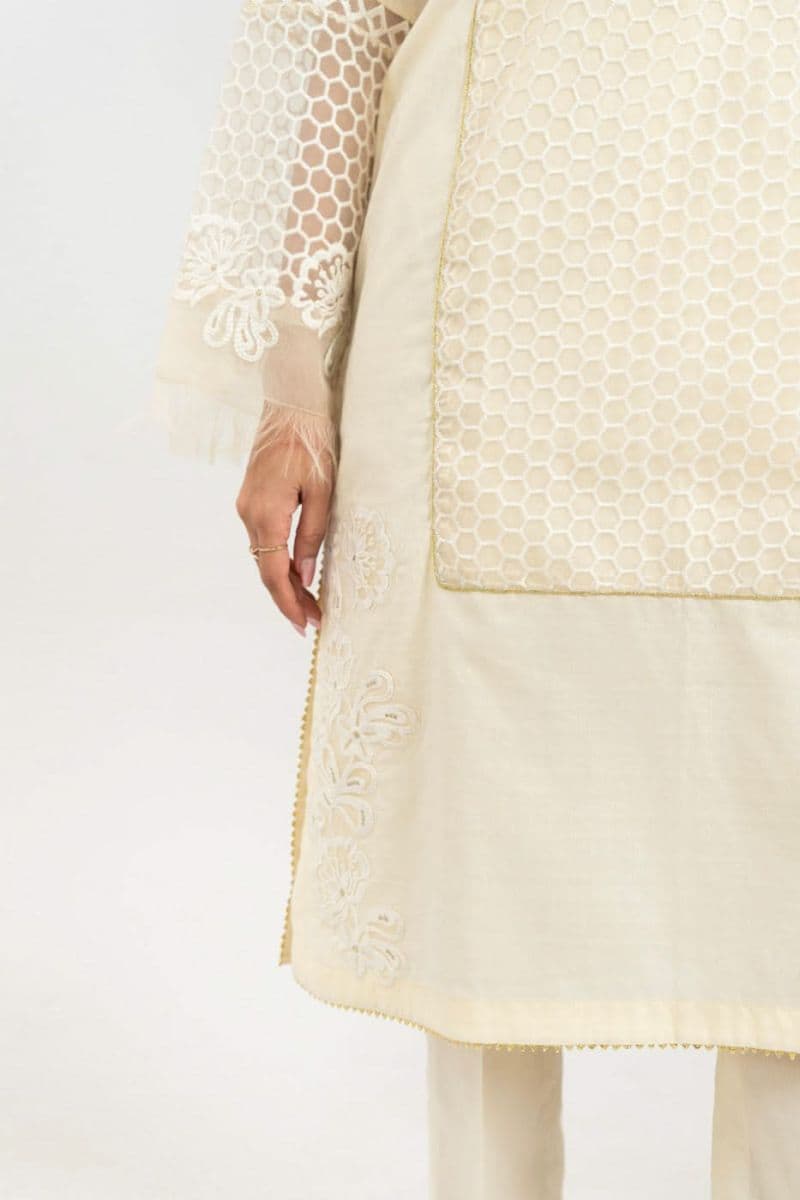 Stitched - Embroidered Yarn Dyed Kurta