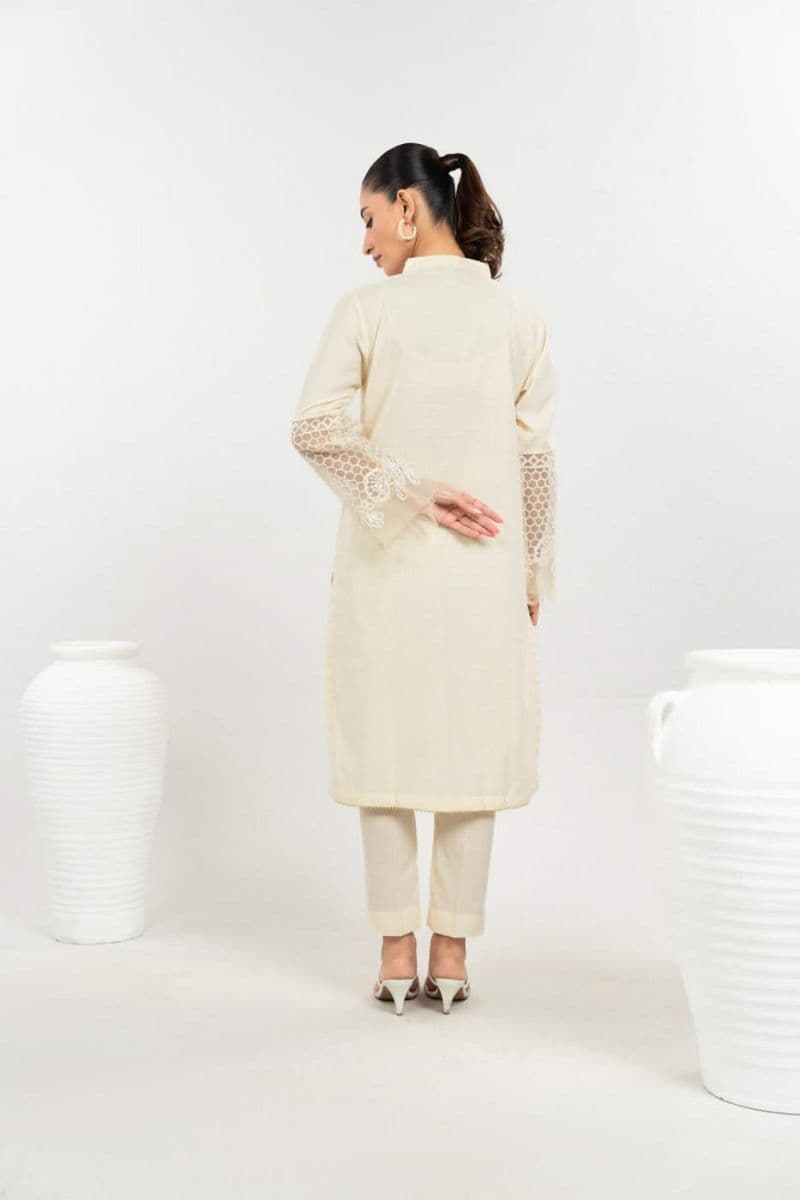 Stitched - Embroidered Yarn Dyed Kurta