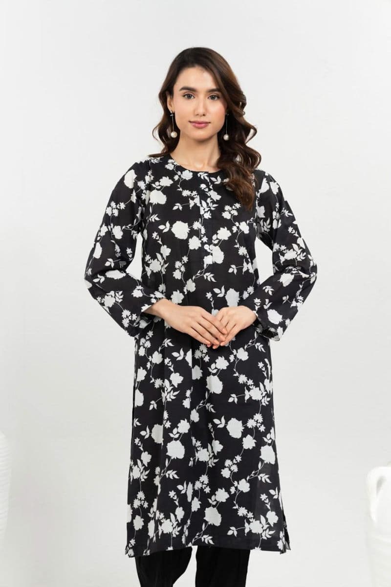 Black Printed Cambric Ready-to-Wear Shirt thumbnail