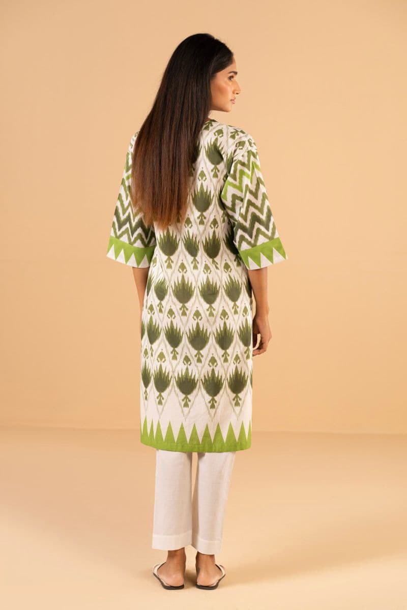 Green Printed Cambric 2 Piece Ready-to-Wear Suit