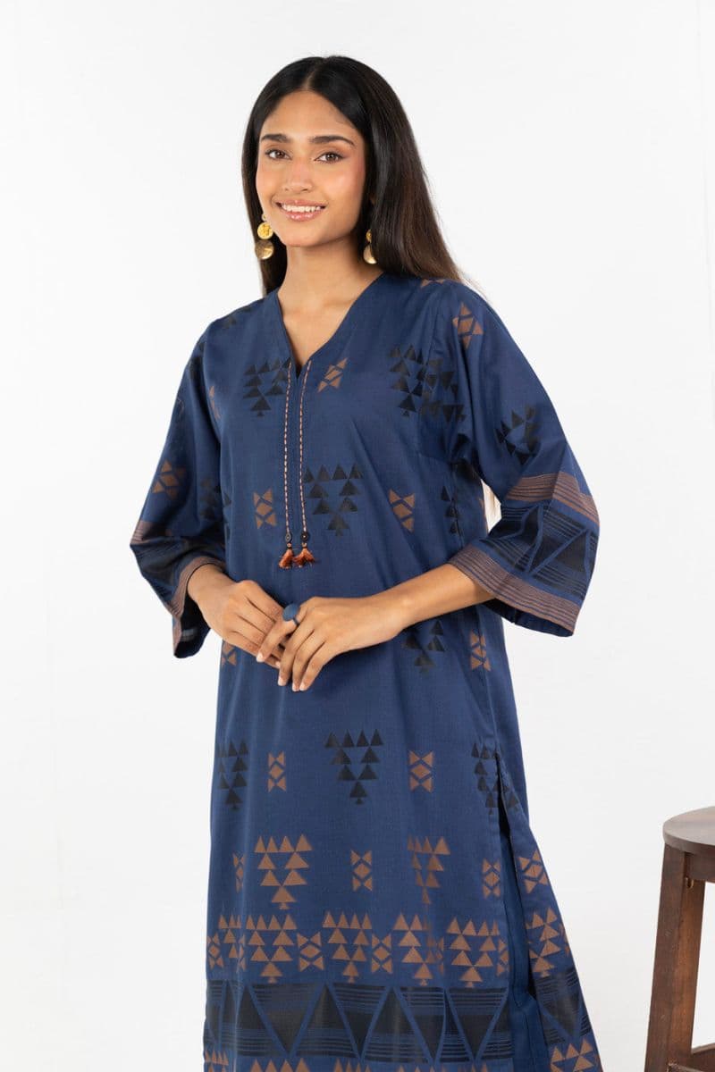 Blue Jacquard 2 Piece Ready-to-Wear Shirt thumbnail