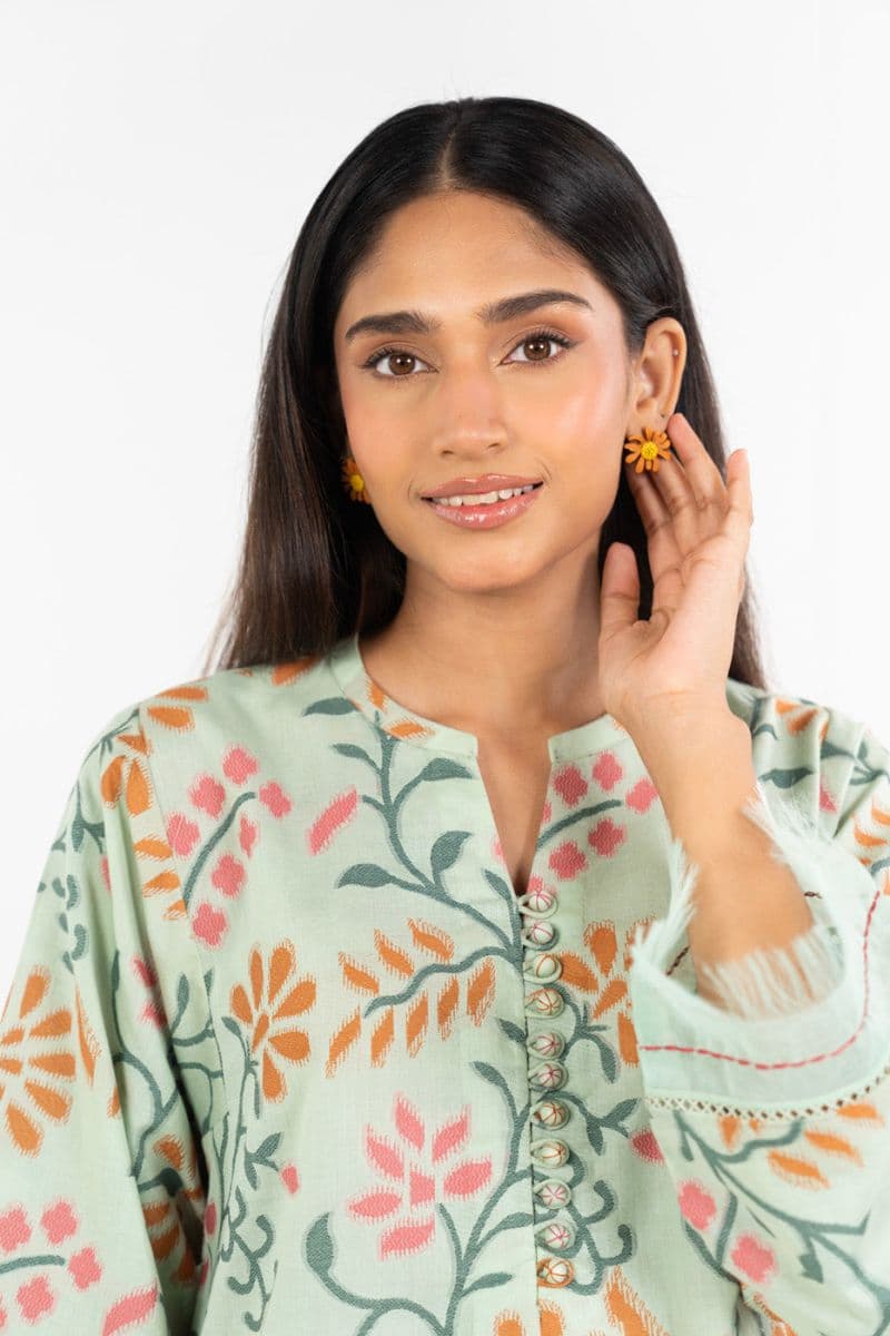 Sea Green Jacquard 2 Piece Ready-to-Wear Shirt thumbnail