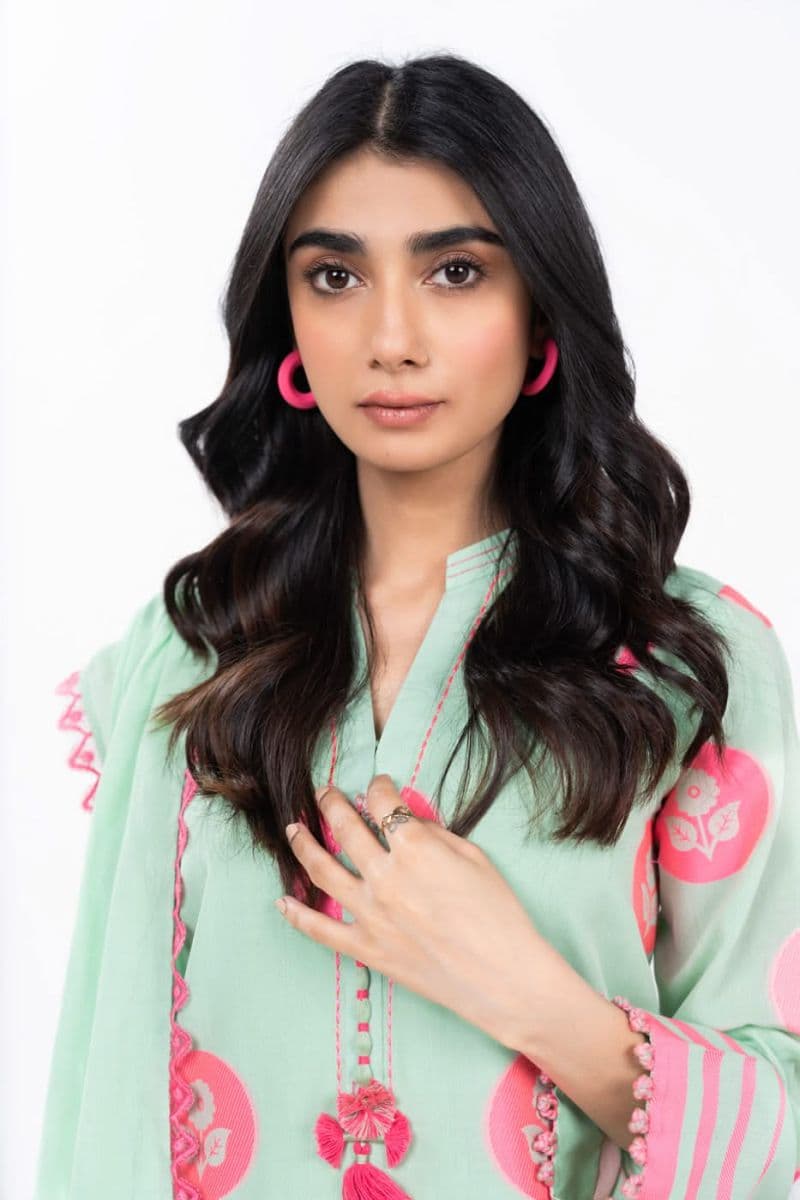 Green Jacquard 3 Piece Unstitched Suit