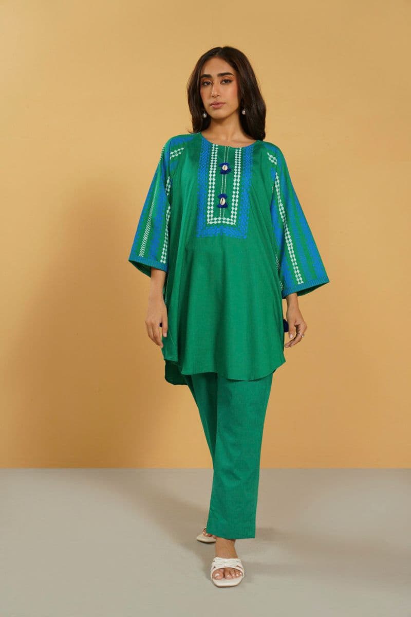 Green Printed Silk Ready-to-Wear Shirt thumbnail