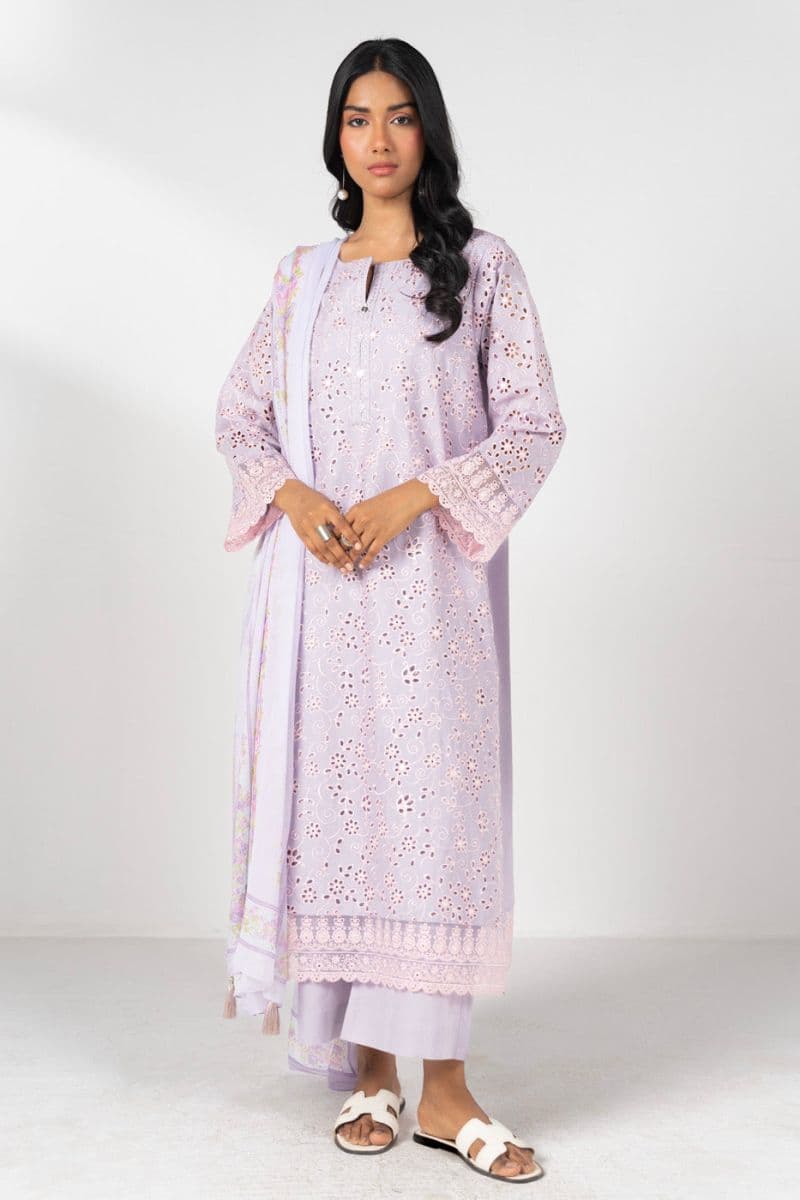 Lilac Embroidered Lawn 3 Piece Ready-to-Wear Suit