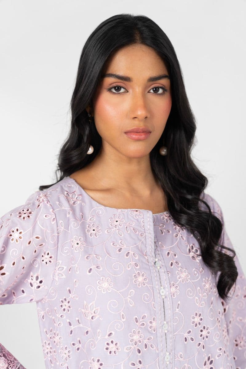 Lilac Embroidered Lawn 3 Piece Ready-to-Wear Suit