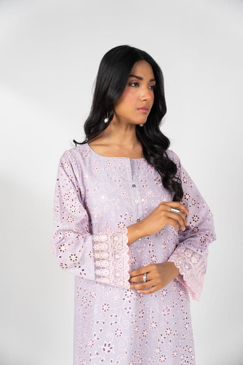 Lilac Embroidered Lawn 3 Piece Ready-to-Wear Suit