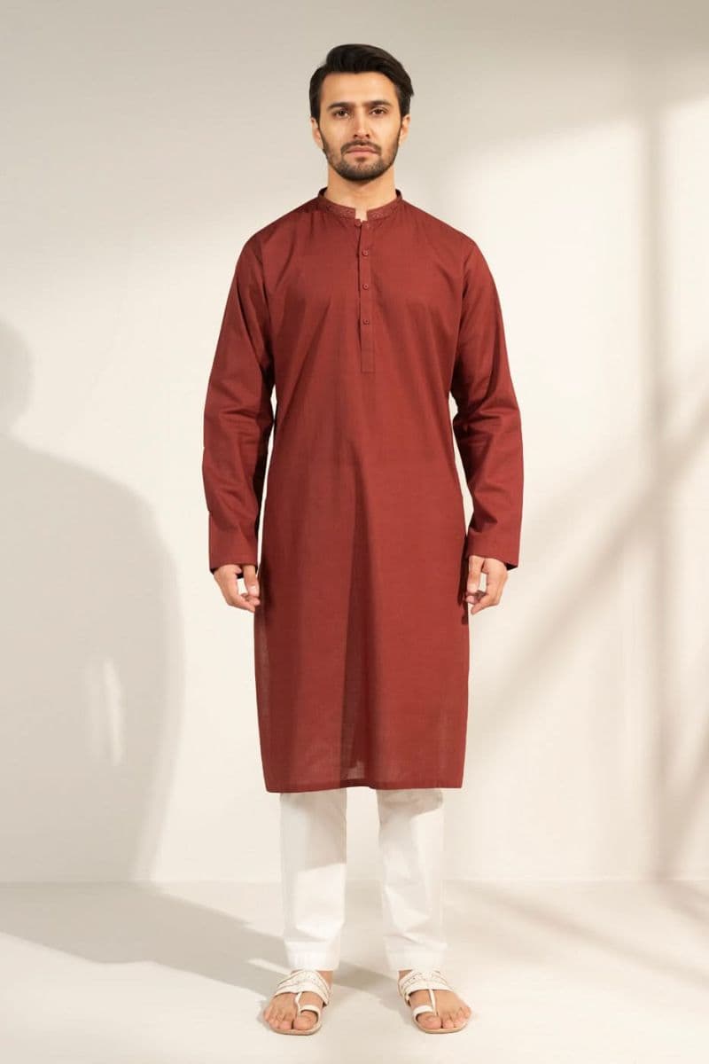 Embroidered Jacquard Ready-to-Wear Kurta