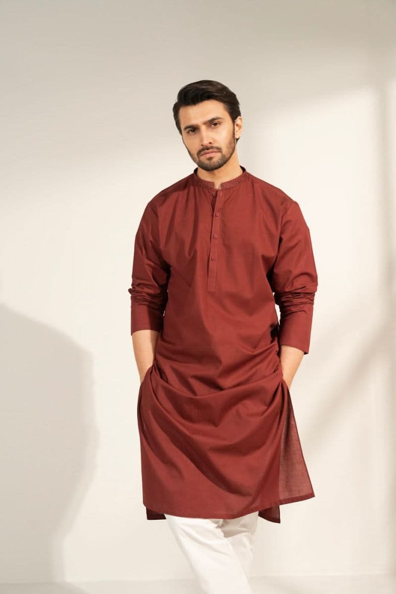 Embroidered Jacquard Ready-to-Wear Kurta