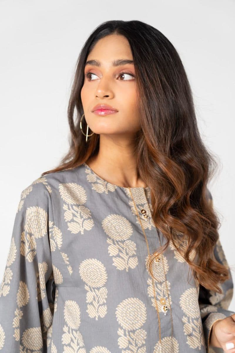 Grey Printed Lawn Ready-to-Wear Suit thumbnail