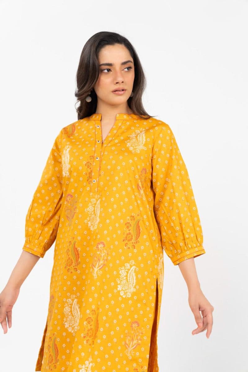 Yellow Printed Ready-to-Wear Suit