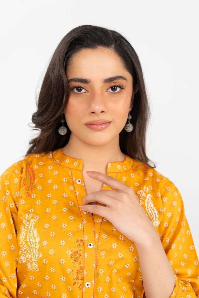 Yellow Printed Ready-to-Wear Suit