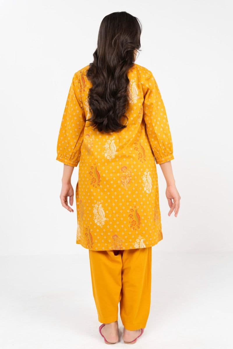 Yellow Printed Ready-to-Wear Suit