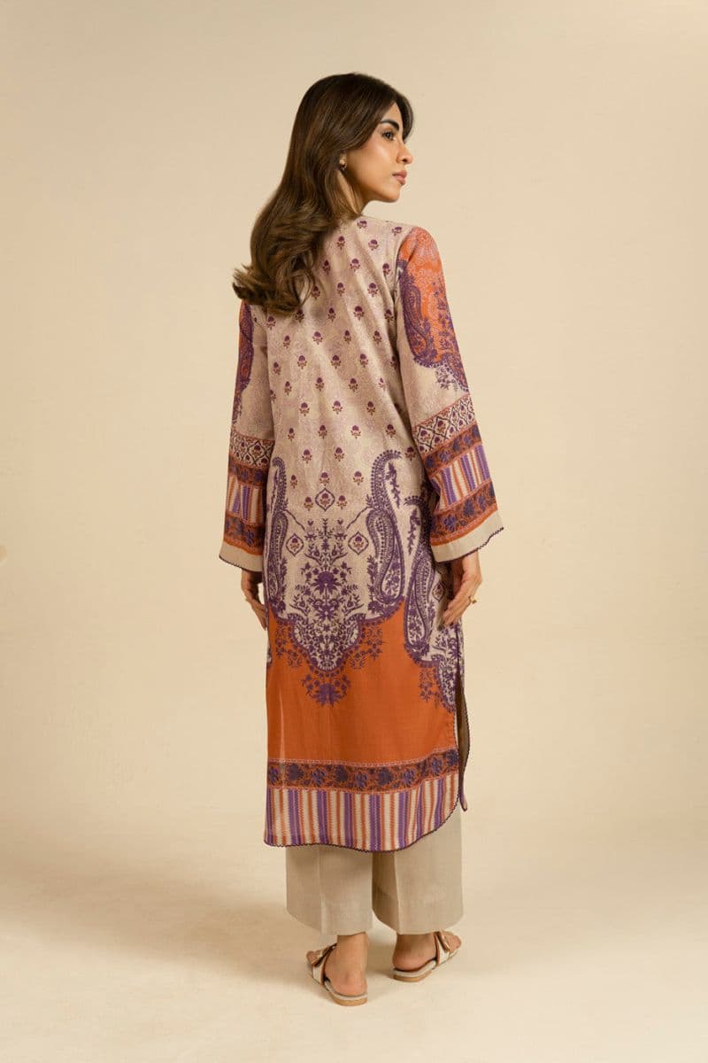 Beige Printed Lawn 1 Piece Unstitched Shirt thumbnail