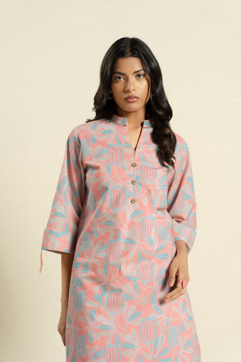 Coral Printed Lawn 1 Piece Unstitched Shirt