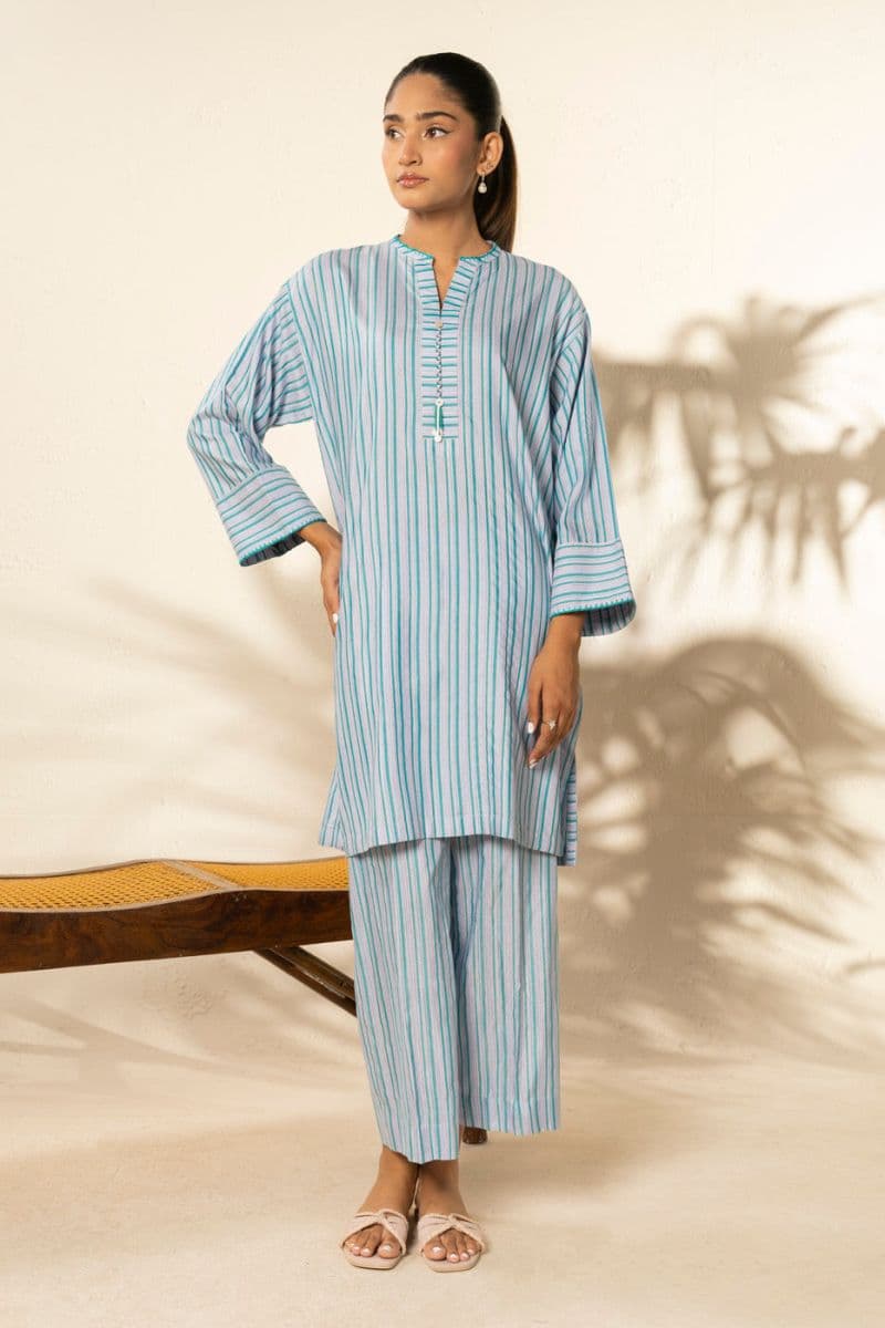 Multi Printed Poly Lawn 2 Piece Ready-to-Wear Suit