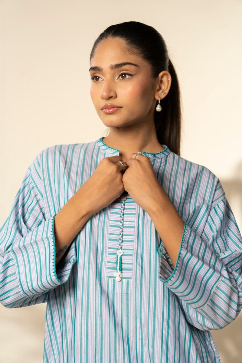 Multi Printed Poly Lawn 2 Piece Ready-to-Wear Suit