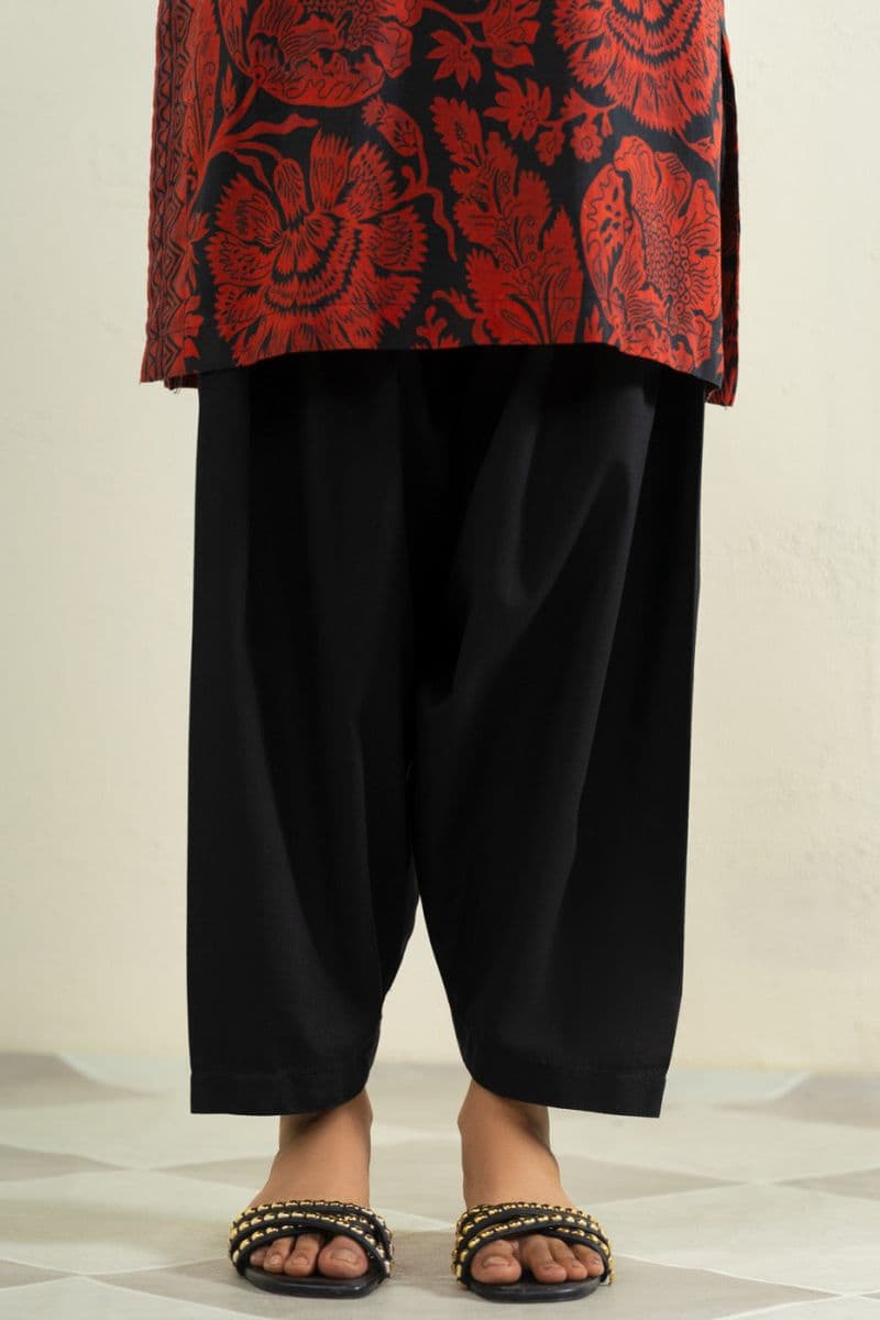 Black Solid Irish Ready-to-Wear Shalwar