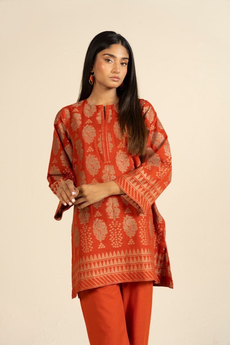 Rust Jacquard 2 Piece Ready-to-Wear Shirt thumbnail