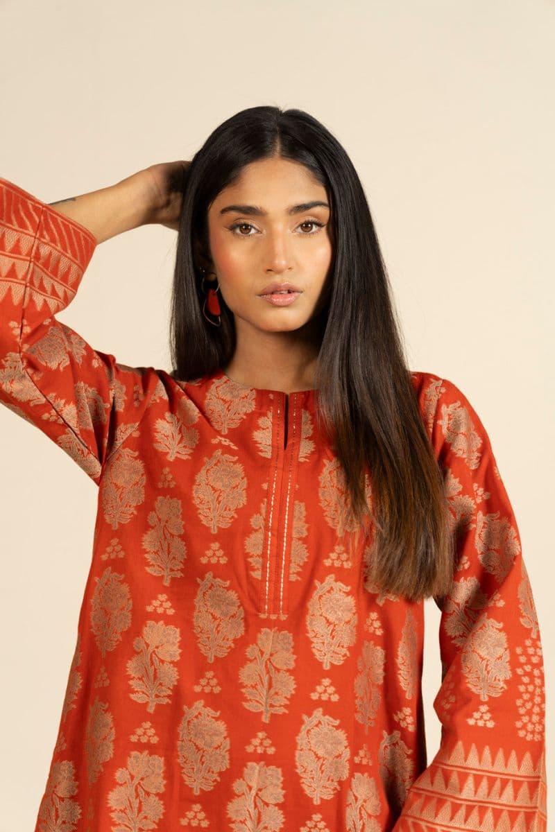 Rust Jacquard 2 Piece Ready-to-Wear Shirt thumbnail