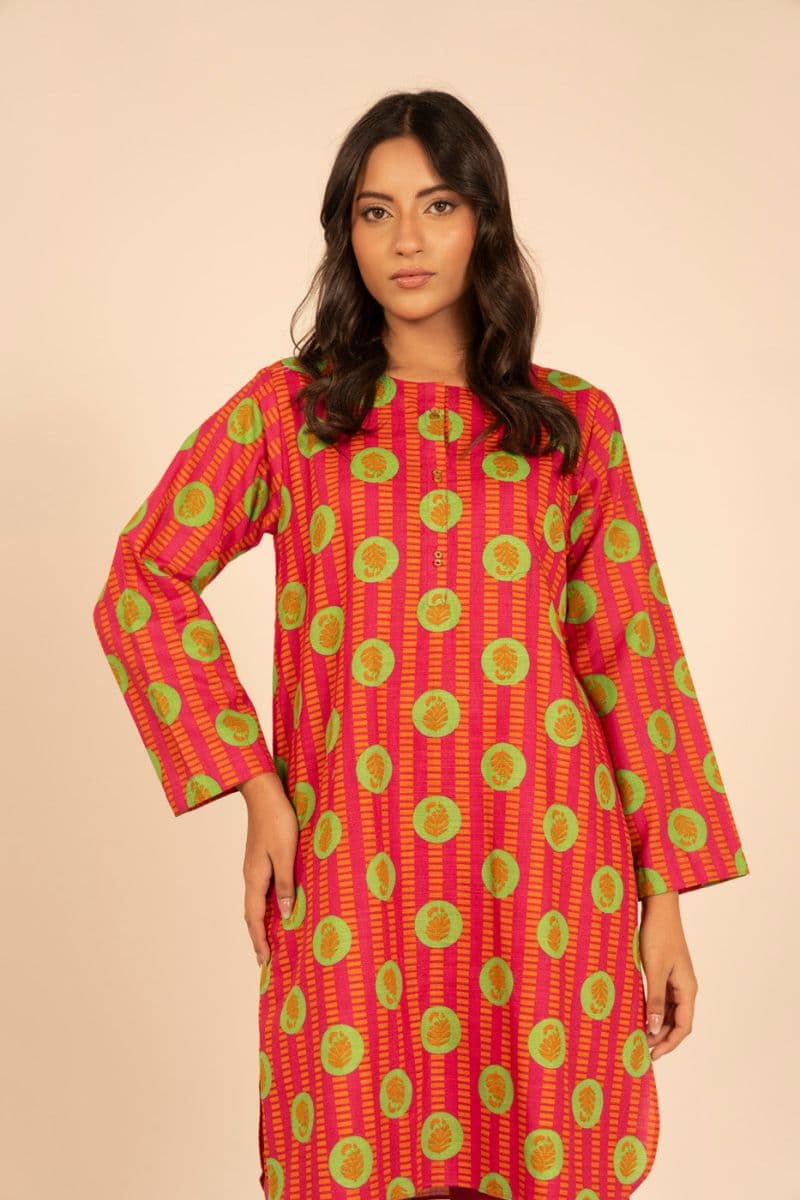 Pink Printed Khaddar Ready-to-Wear Shirt thumbnail