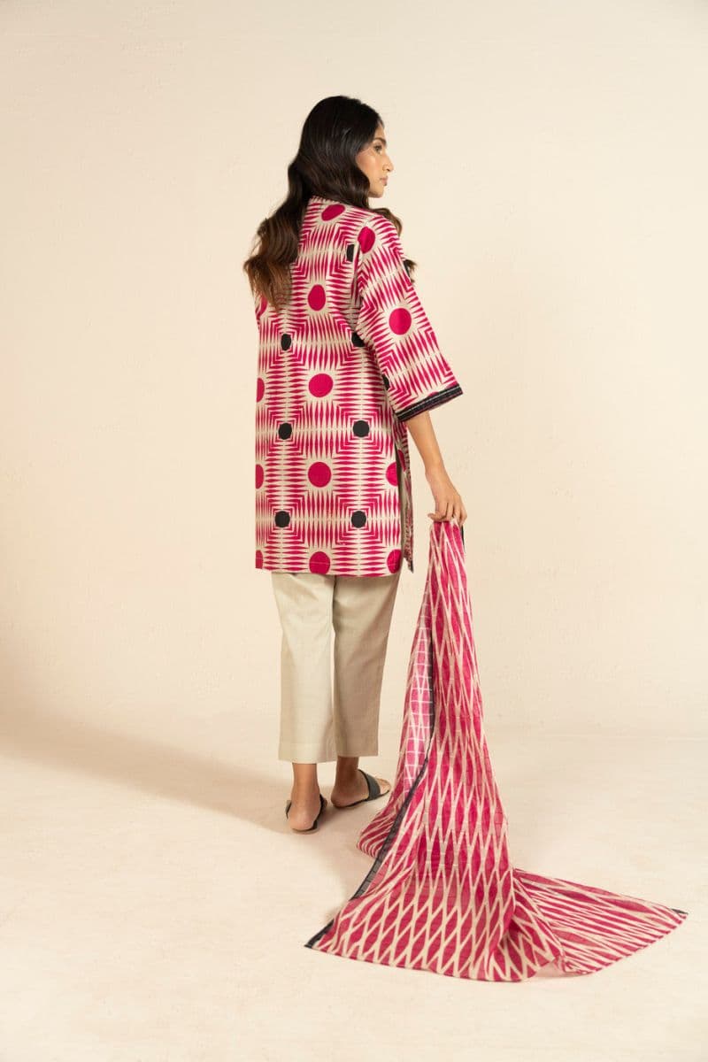 Pink Printed Cambric Dupatta thumbnail